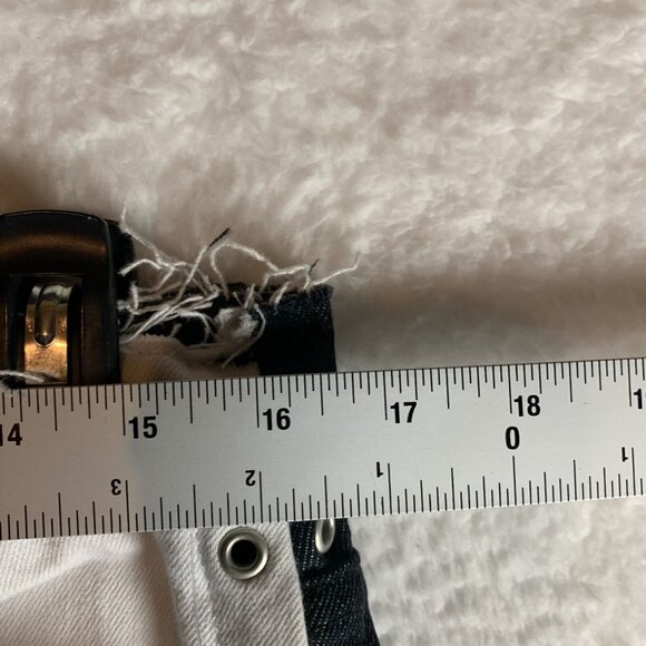 Hudson Holly Straight Jeans‎ Womens 32 White Black Denim Grommet Frayed Hem 9766 - Picture 6 of 15